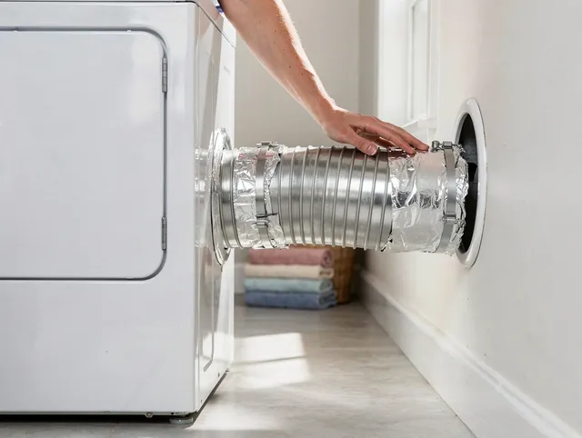 Professional dryer vent hose installation by Meriden Dryer Vent Cleaning in Meriden